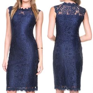 Navy Lace Cocktail Dress